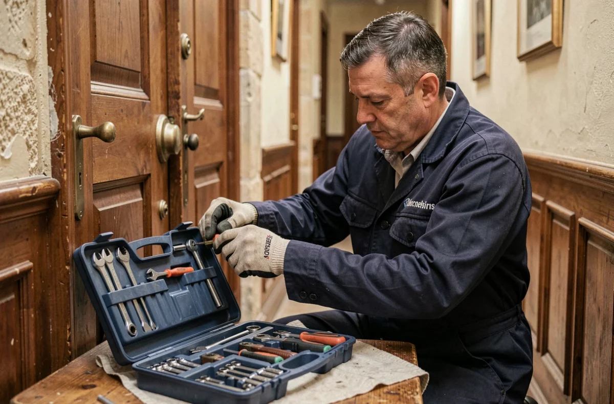 Artisan serrurier généraliste installant une serrure à Angers pour A La Clef Artisan Serrurier