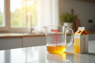 Verre mesureur de cuisine avec 500 ml de liquide et jus 50 cl