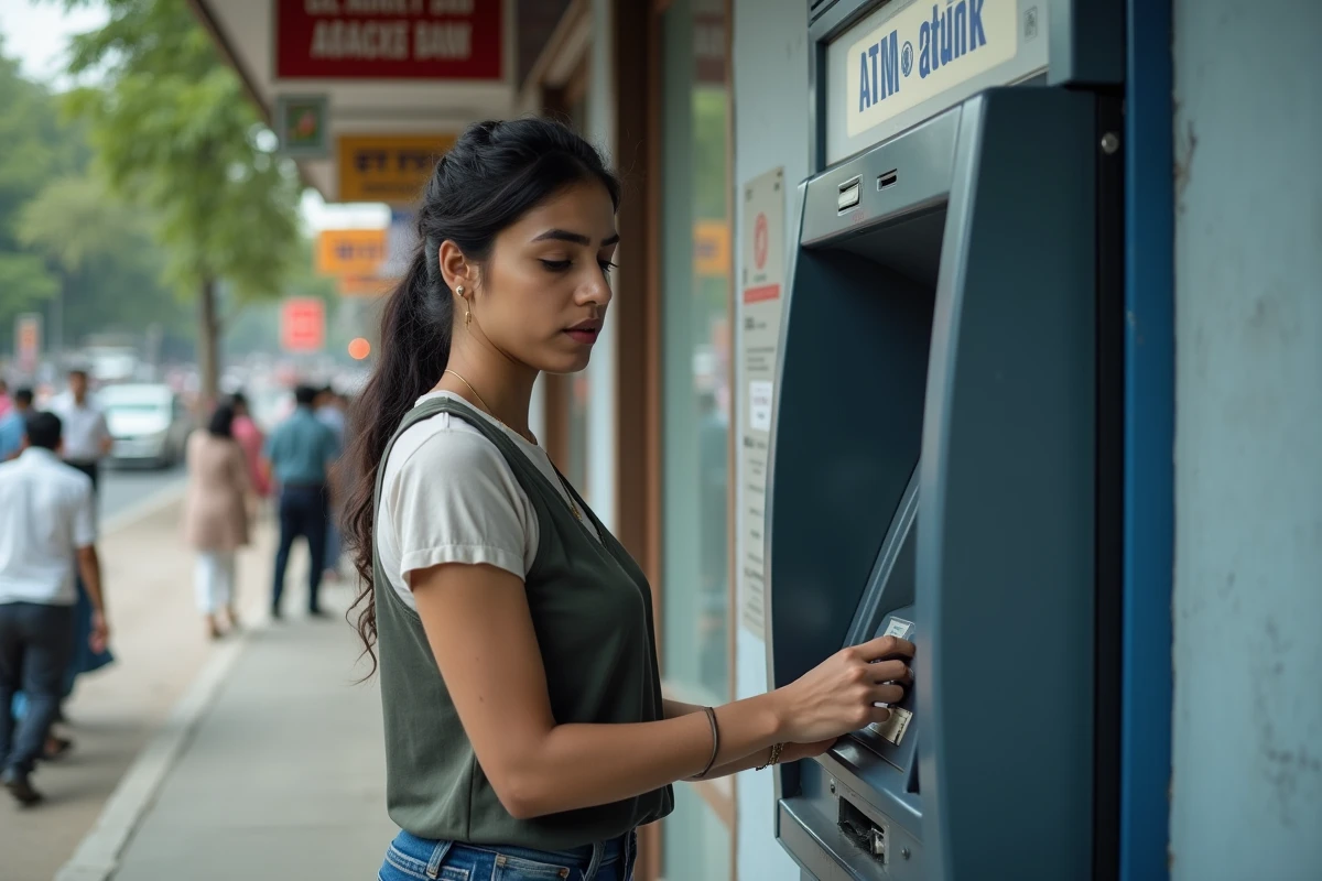 Jeune femme indienne retirant de l