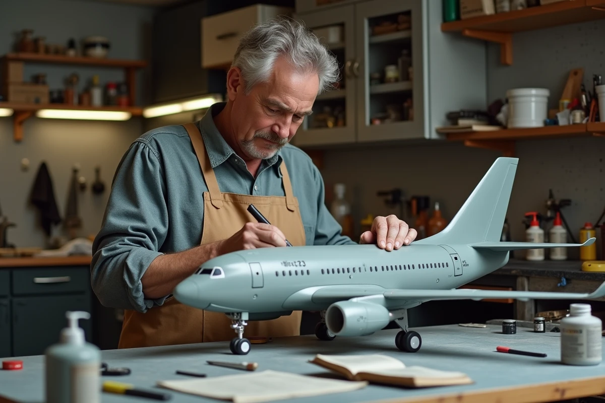 Homme préparant un modèle d