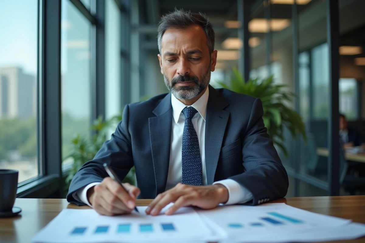 Homme d'affaires indien en réunion de travail