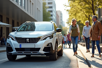 Peugeot 3008 Hybrid élégante en ville avec propriétaires