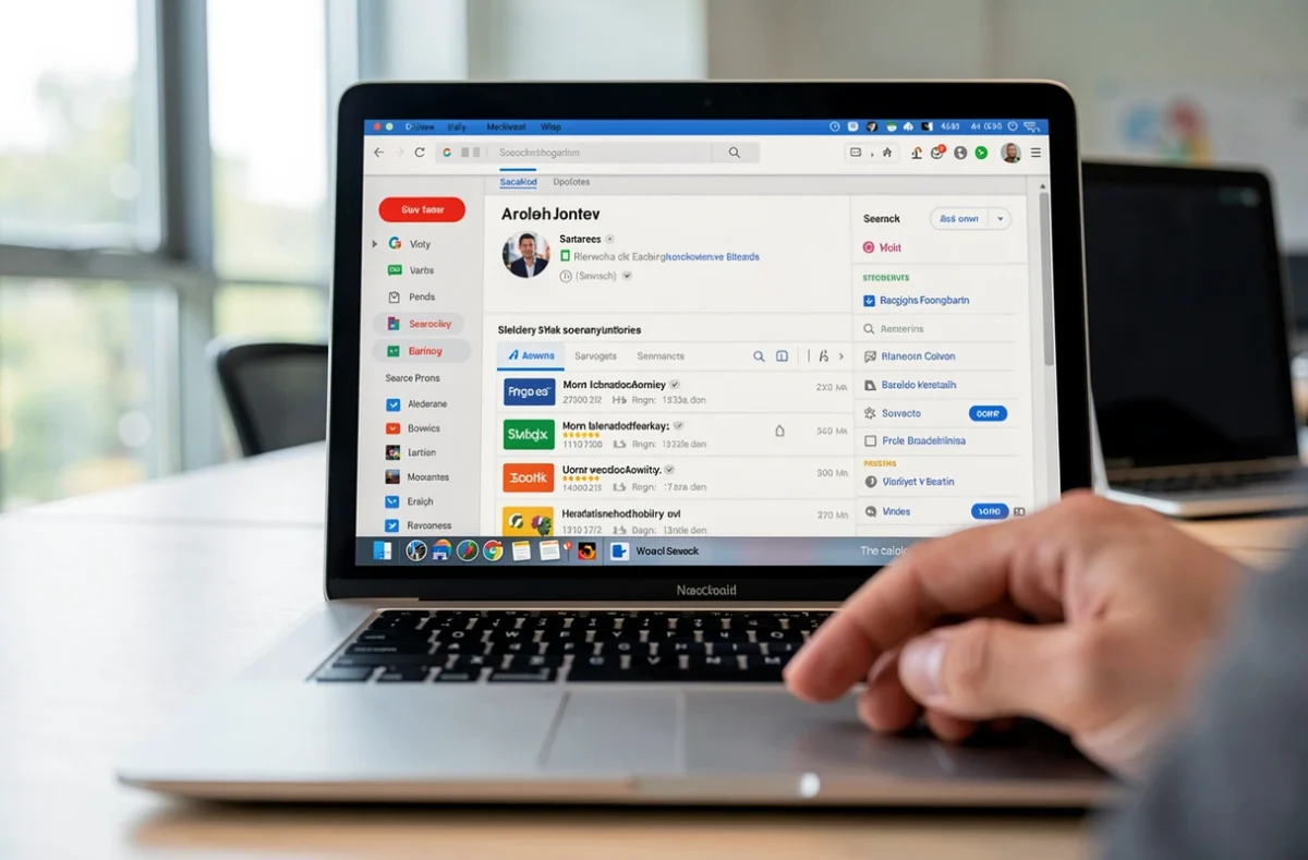 Recherche d'annonces de procédures collectives sur un ordinateur portable